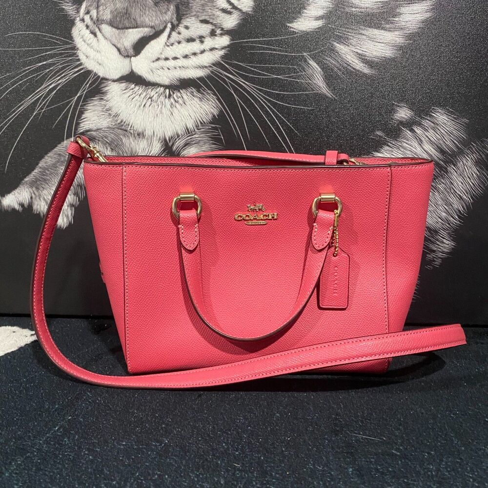 Coach Alice Satchel CA224 Handbag Womens Pink Leather Crossbody Strap Party